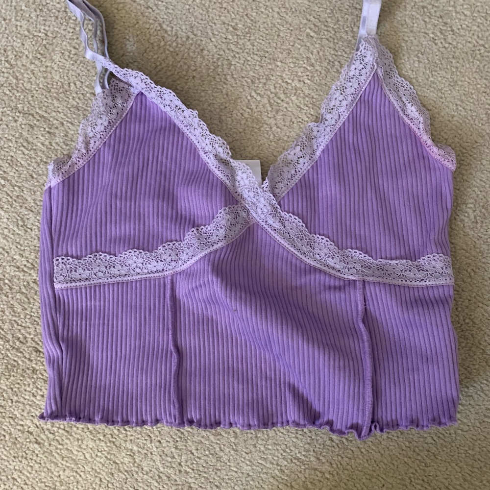 H and m purple crop top size small